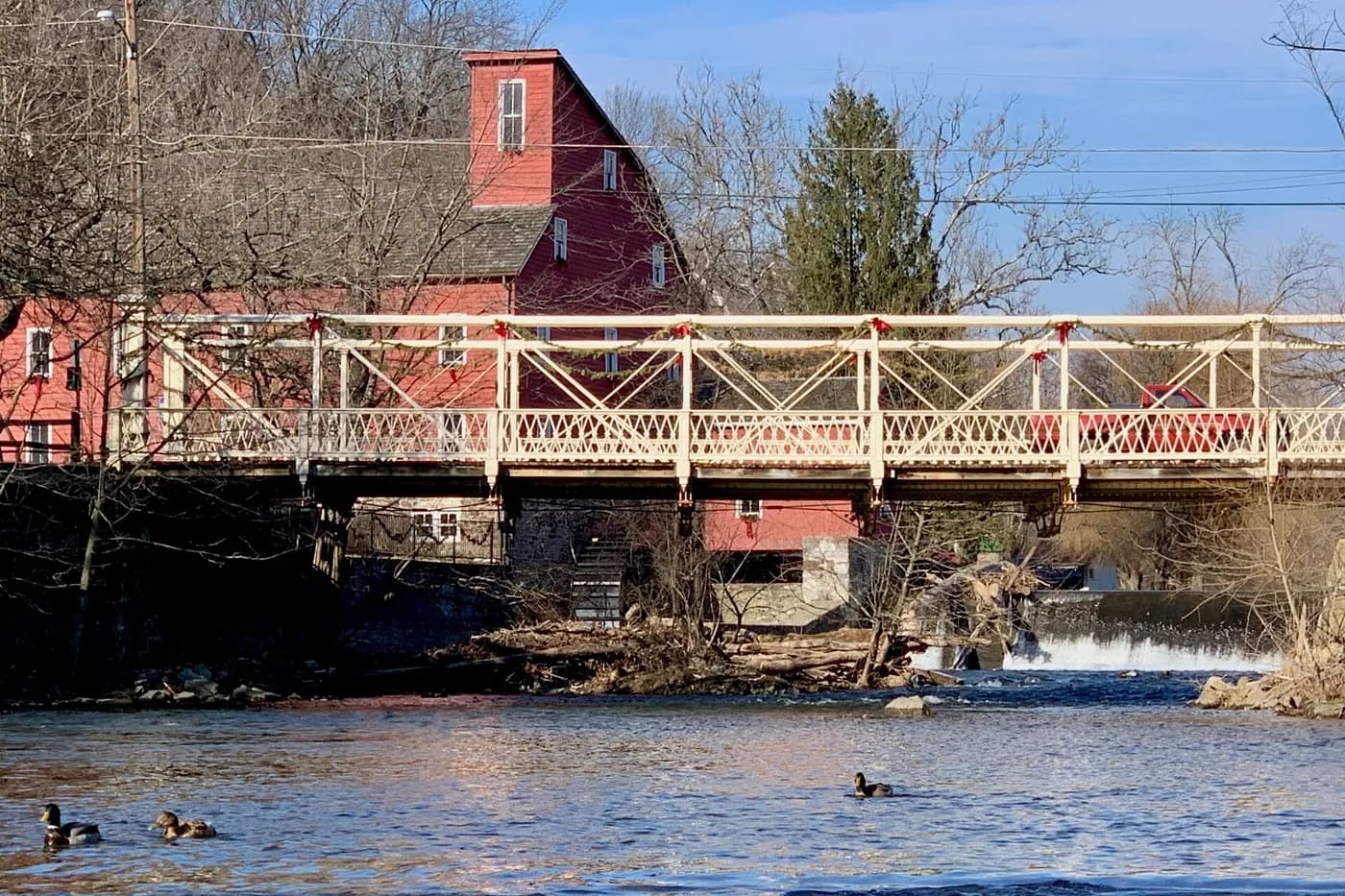 The Main Street bridge over the South Branch Raritan River in Clinton, New Jersey